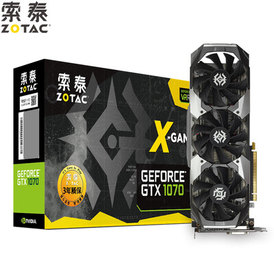 

ZOTAC GeForce GTX1070-8GD5 X-GAMING OC 1582-1771MHz / 8008MHz 8G / 256bit GDDR5 PCI-E Graphics