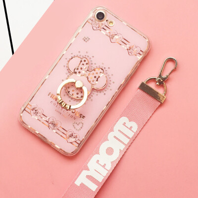 

Apple 6s phone shell iPhone6 / 7plus refers to the buckle bracket oppor11 cartoon cute female lanyard