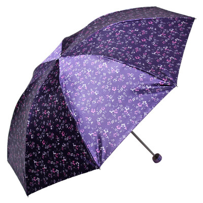 

Jingdong supermarket] paradise umbrella color Ding high-density polyester anti-ultraviolet three fold umbrella umbrella umbrella deep purple 308T