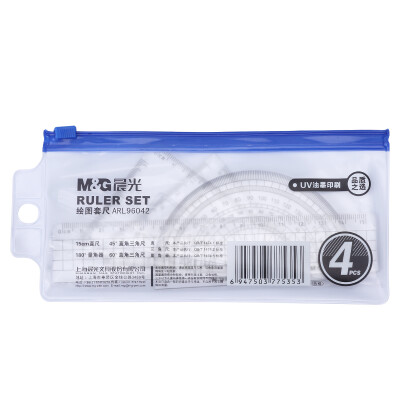 

Morning Light &G ARL96042 Student Ruler Triangle Ruler Protractor Drawing Combination Ruler Set of 4