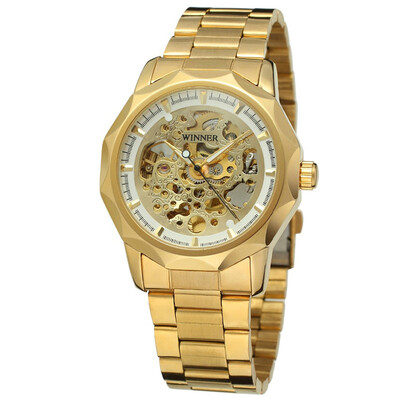 

T-WINNER Mens High Quality Automatic Mechanical Wratches Military Stainless Steel Bracelet Wrist Watch