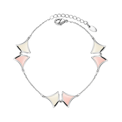 

Shin Kong jewelry Korean fashion fresh wild apricot bracelet sweet temperament dripping bracelet gift female white + pink