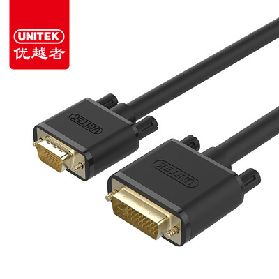 

Улучшенный человек (UNITEK) дви переключатель адаптера VGA 24 + 5 DVI-I к конвертеру VGA 2 м цифровой высокой четкости компьютерной графики проектор телевизионного дисплея подключен к Y-C531E