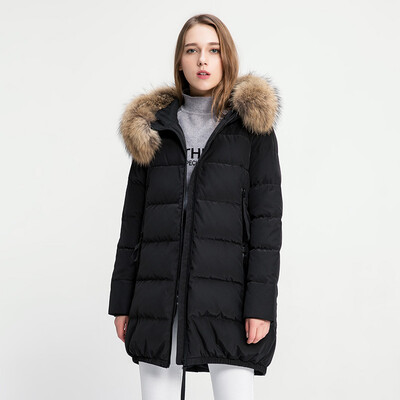 

Snow in the winter models down jacket female thick in the long raccoon fur collar warm jacket A1621YY172 big red | 1218