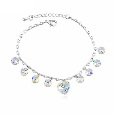 

Баффинова Boho Кисточкой Сердце Браслет Кристаллами от Swarovski Женщин Браслеты Дружбы Ювелирных Изделий