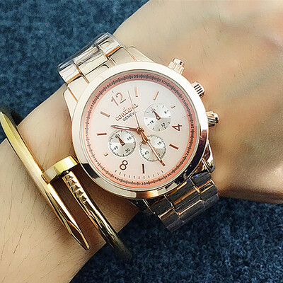 

Luxury Design Women Watch CONTENA Elegant Ladies Quartz Watch 3 Dial Decoration Simple Style Wristwatch