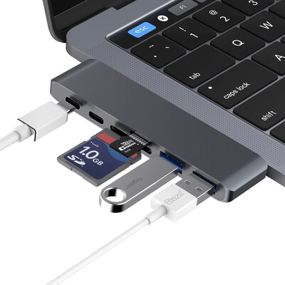 

Адаптер типа BIAZE-типа USB-C с расширенным зарядом Разделитель концентратора концентратора HUB MacBook Pro13 дюйм / 15 дюймов R9-Deep Grey