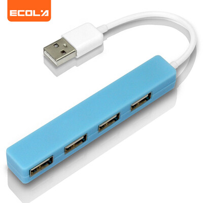 

(ECOLA) USB-сплиттер USB2.0 4-портовый концентратор HUB с функцией перегрузки и защиты от тока USB-HUB03BL (синий)