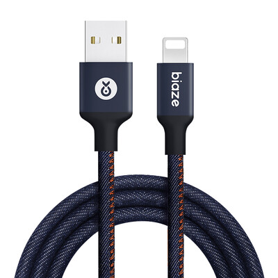 

BIAZE Apple 876 data cable phone charger power cord 12 m iPhone5 6s 7 Plus 8 X new iPad Air Mini denim blue K25
