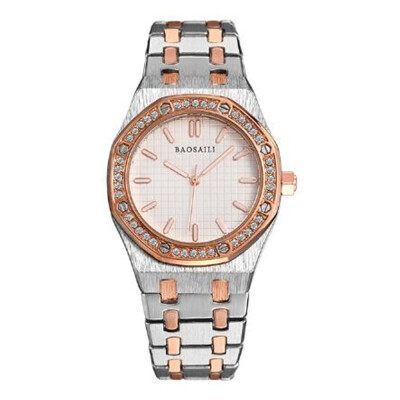 

BAOSAILI Women Luxury Silver Watch Ladies Dress Wristwatches Stainless Steel Waterproof Clock Casual Quartz Watch