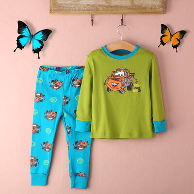 

Boys Girl Kids Sleepwear Nightwear 2pcs Long Sleeve Tops+Pants Pyjama Set 2-8Y