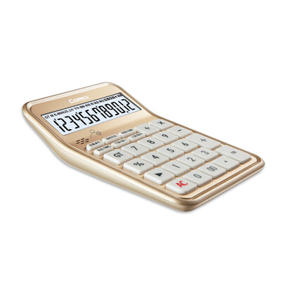 

Coix 12-bit desktop voice calculator love still series C-89 local gold