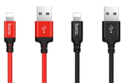 

X14 Time Speed ​​Charging Cable Нейлоновый плетеный USB-костюм для Apple to Lightning Совместимый кабель - красный или черный