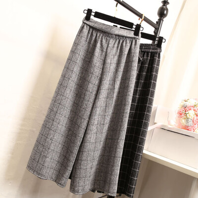 

Women's woolen trousers autumn and winter thickening high waist loose loose nine points wide leg pants