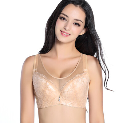 

Xia Weifang thin bra chest-style thin cup large size underwear anti-light quilted cotton cup breathable gather adjustment type ladies bra 8770 skin color C80