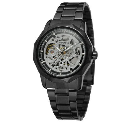 

T-WINNER Mens High Quality Automatic Mechanical Wratches Military Stainless Steel Bracelet Wrist Watch