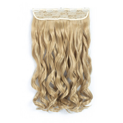 

20 "Curly Wave 3/4 Full Head One Piece 5clips Зажим на синтетических волосах Высокие температуры Волосы Волосы Pieces Волнистые волосы