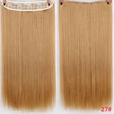

22 inch55cm Long Straight Women Clip in Hair Extensions Black Brown High Tempreture Synthetic Hairpiece