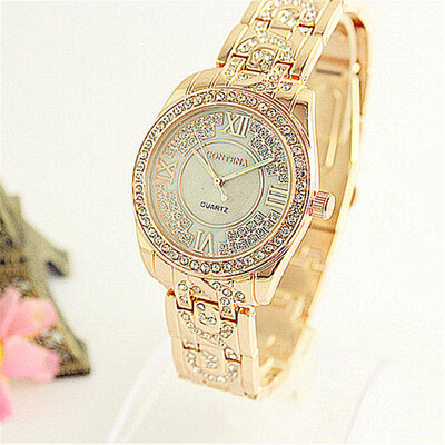 

CONTENA Luxury Royal Style Full Rhinestones Ladies Crystal Watch Elegant Unique Quartz Watch Fashion Women Dress Wristwatch