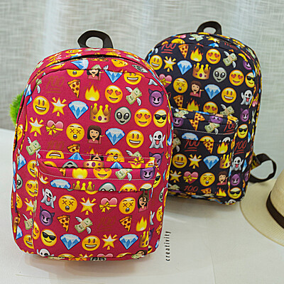 

2017 New Fashion Cartoon Cute Emoji School Backpack Bookbag Casual Travel Shoulder Bag