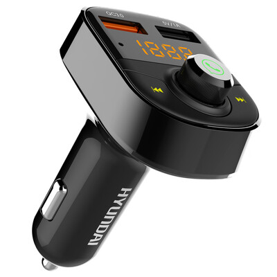 

HYUNDAI Car Kit MP3 Bluetooth Player HY-82S Car Charger QC30 Quick Charge Smart Guide Flash Disk Player Black Silver