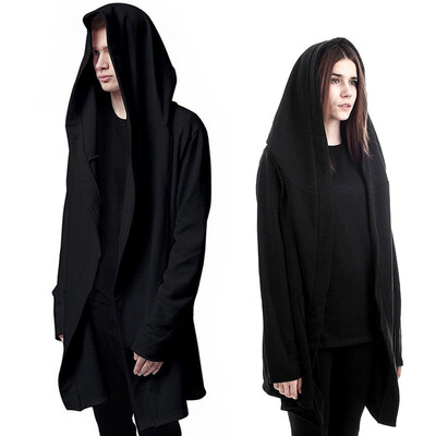 

Men Hooded Sweatshirts With Black Gown Best Quality Hip Hop Mantle Hoodies Fashion Jacket long Sleeves Cloak Mans Coats Outwear