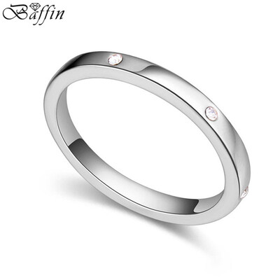 

2017 New Kpop Rings Rhodium Plated Crystal Ring Women Wedding Bijoux