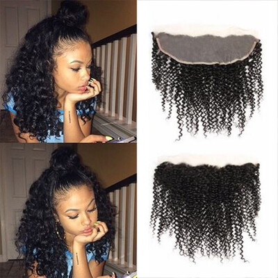 

7a Grade Peruvian Kinky Curly Virgin Hair Weave With Frontal Lace Frontal Closure With Bundles Curly Wavy Human Hair