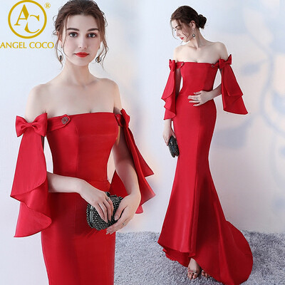

Elegant Mermaid Evening Dress Long Formal Party Prom Dresses Beads Lace Robe De Soiree Sweetheart Party vestido longo kaftan