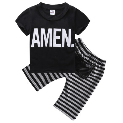 

2pcs Newborn Infant Kids Baby Boy Girl T-shirt TopsPants Outfit Clothes Set