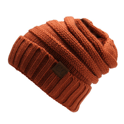 

мужчины женщины зимой трикотажные шерстяную шапку складки досуг Beanies шляпа сплошной цвет Hip-Hop Skullies Beanie