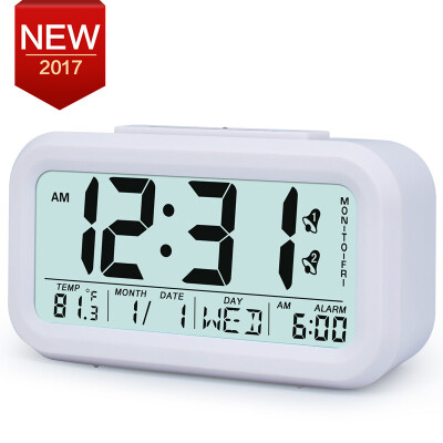 

Large Digital Alarm Clock LCD Student Bedroom Electronic Clock Snooze Sensor Kids Table Clock School Product Night Light 2 Alarm