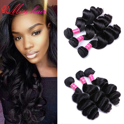 

7A Peruvian Virgin Hair Loose Wave 3 Bundle Deals Unprocessed Virgin Hair Bundles Peruvian Loose Wave Wet And Wavy Human Hair