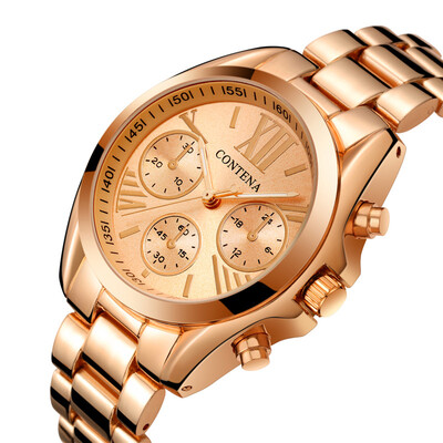 

Luxury Classical Ladies Golden Quartz Watch Contena Fashion Brand Elegant Wristwatches New Women Business Watches