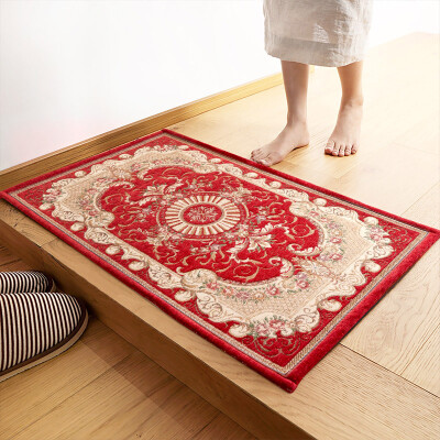 

Jiangnan leaf pad elegant jacquard living room non-slip door mat home mat 50 * 80cm red