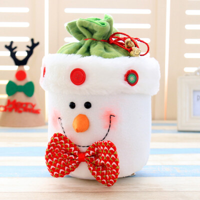 

5 Colors Christmas Gifts Bags Non-woven Material Santa Snowman Candy Bag Bells Kids Decoration Party Favors Pouch Accessories