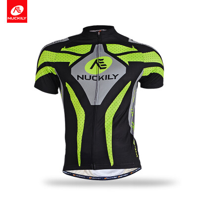 

NUCKILY Men's summer short sleeve cycling jersey with silicone elastic gripper