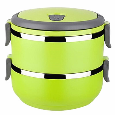 

Chuang Hong insulation box lunch box stainless steel round insulation lunch box students double lunch boxes