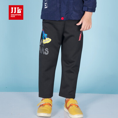 

JJLKIDS Partner Club Children's Wear Pants Autumn Children's Casual Pants Cartoon Pants Pants BQZ73010-2 Black 130