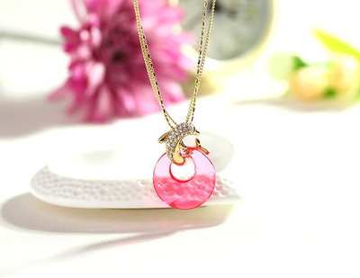 

Necklace high-end imported crystal dolphin bay lovers sweater chain Stylish&versatile