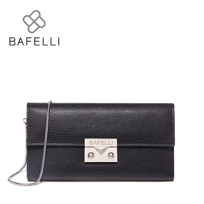 

BAFELLI new arrives split leather long wallets zipper & hasp chain crossbody shoulder bag Multifunction purse womens wallet