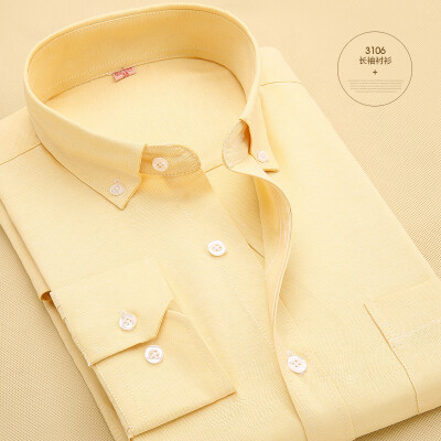 

Business Gentleman Men Long Sleeve Shirt Spring Autumn Silm Fit Cotton Solid Color Fashion