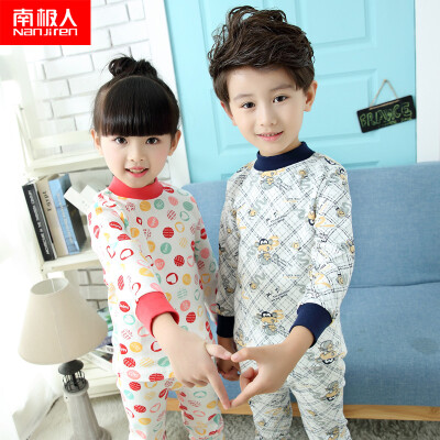 

Antarctic Nanjiren children underwear boys&girls in the end of the collar Qiuqiu pants pajamas cotton wool suit naughty monkey 110