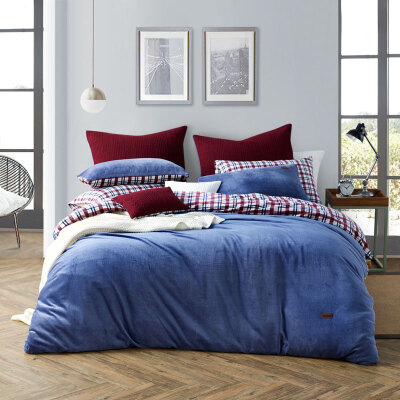 

LOVO Rollei life produced four sets of cotton fluff double-sided thickened bedding sets bed linen sheets were good style 220 * 240cm