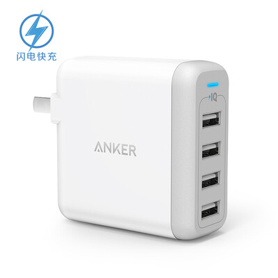 

Anker Anke 40W 4-портовый USB-зарядное устройство Apple / многопортовый зарядное устройство / зарядное устройство для наушников / USB-адаптер для Apple Android Phone Flat Panel White