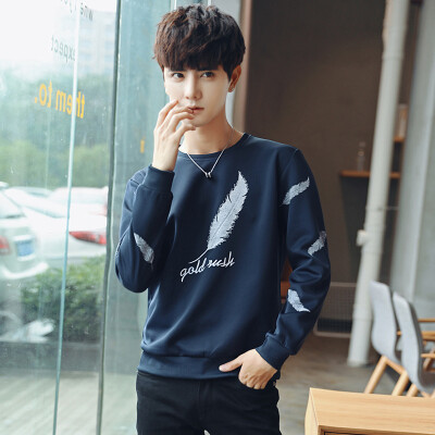 

New autumn t-shirt personalized round neck sweater Slim long sleeve rendering shirt as gift for men