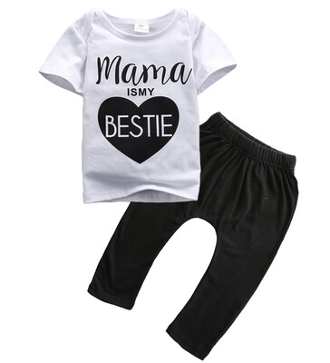 

Sweet 2pcs Baby Boys Girls T-shirt Top Pants Trousers Cotton Clothes Outfits