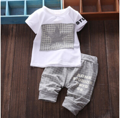 

Baby Boy Kid Short Sleeve STAR Sportswear Suit T-shirt Top Short Pants Outfits