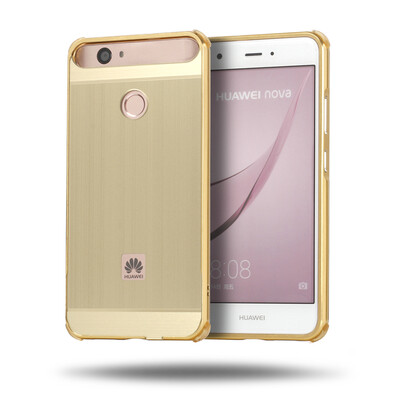 

Luxury Case for Huawei nova Aluminum BumperAcrylic Panel Back Glossy Business Cover for Huawei nova
