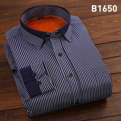 

Business Gentleman Men Long Sleeve Solid Color Shirt Winter Silm Fit Keep Warm Thicker